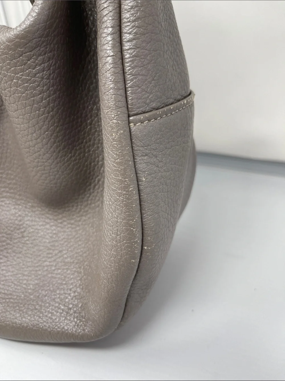 Jimmy Choo Taupe Leather Hobo Skybag